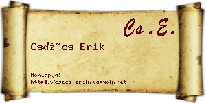 Csécs Erik névjegykártya