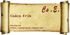 Csécs Erik névjegykártya